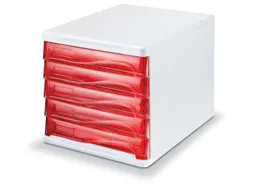 ladeblok,5lade(n),HxBxD 250x265x340mm,kunststof,wit