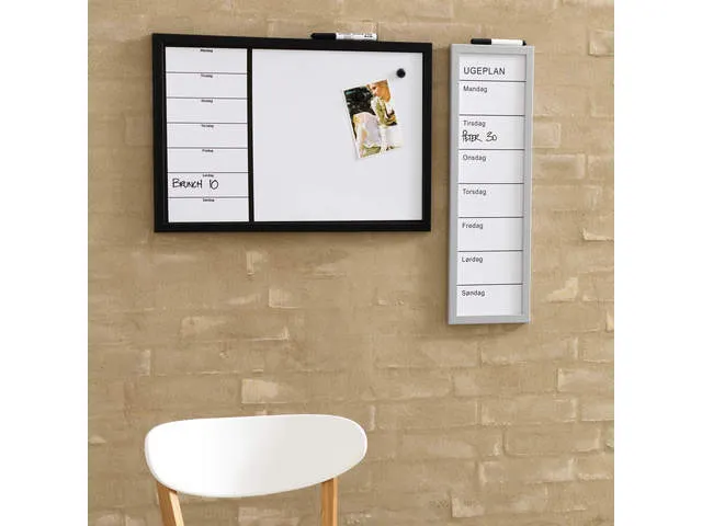 Whiteboard Naga 60 x 40 cm Weekplanner Engels Wit