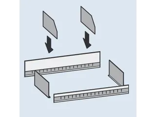 verdeelschot,v. inhaakstelling,BxD 1000x500mm,staal verzinkt - 1