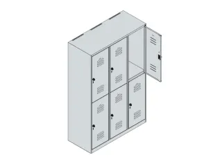 dubbeldekse locker,HxBxD 1850x1200x500mm,3x2vak.,vak B 400mm - 5