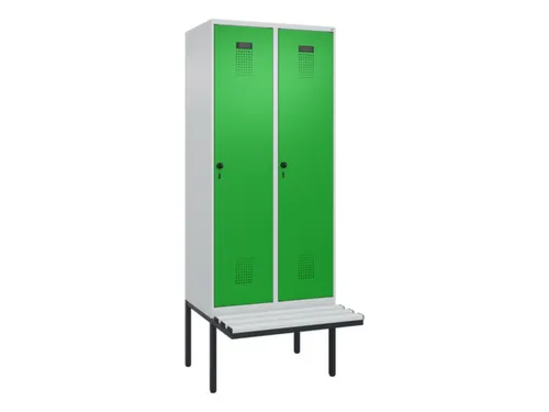 locker met bank,voor scheiding van kleding,HxBxD 2120x800x815mm,2vak