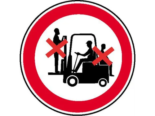 verbodsbord,Meerijden op vorkheftruck verboden,PVC,Ø 50mm