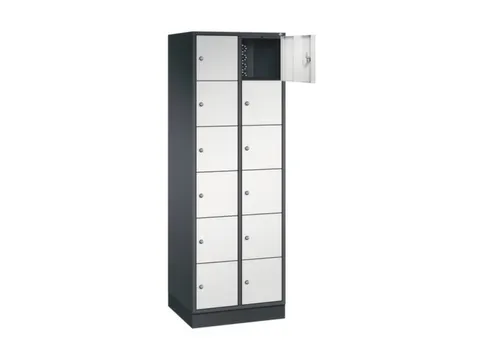 lockerkast,RAL 7021/RAL 7035,HxBxD 1950x620x500mm,2x6vakken,cil.-slot
