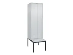 PBM-locker met bank,HxBxD 2120x600x815mm,2vak,vak B 300mm,cil.-slot
