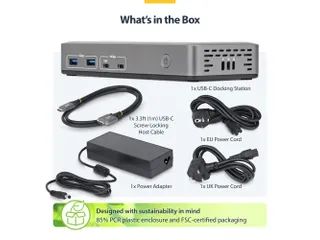 StarTech USB-C Docking Station 2x DP HDMI 4K60 100W PD - 9
