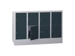 lockerkast,HxBxD 855x1200x500mm,4x2vakken,RAL7035,front RAL7016 - 2