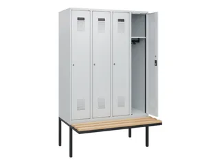 locker met bank,HxBxD 1950x1200x815mm,4vak,vak B 300mm,cilinderslot - 1