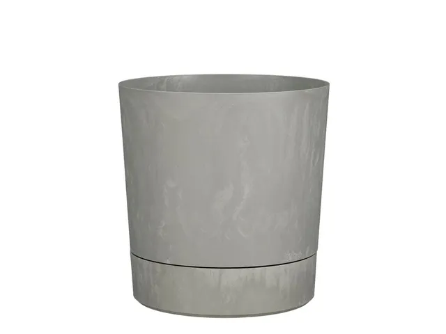 Plantenpot Mica Coco met schotel rond grijs 29.5 x 28 cm