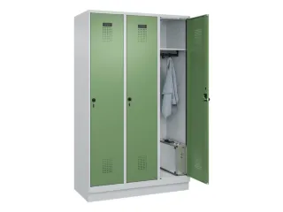 locker,HxBxD 1950x1200x500mm,3vak,vak B 400mm,draaigrendel,sokkel - 1