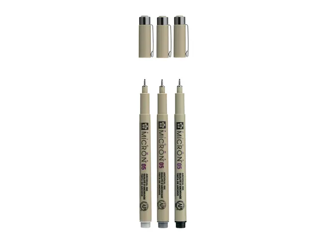 Fineliner Sakura Pigma Micron 05 set noir gris 3 tailles