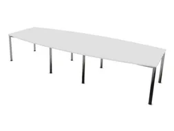 vergadertafel,HxBxD 740x3600x1400mm,vatvormig,Bl-wit