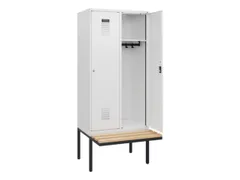 locker met bank,HxBxD 1950x800x815mm,2vak,vak B 400mm,cilinderslot