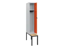 locker met bank,HxBxD 1950x300x815mm,1vak,vak B 300mm,draaigrendel