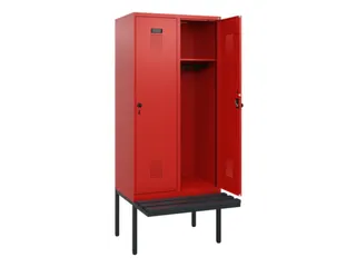 locker met bank,HxBxD 1950x800x815mm,2vak,vak B 400mm,draaigrendel - 1
