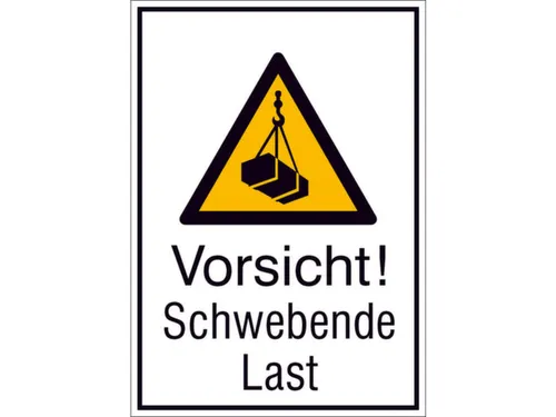 waarschuwings-combibord,v. binnen/buiten,Pas op! Hangende last