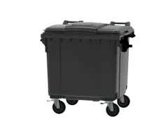 Container 1100 Liter Vlak Deksel Grijs
