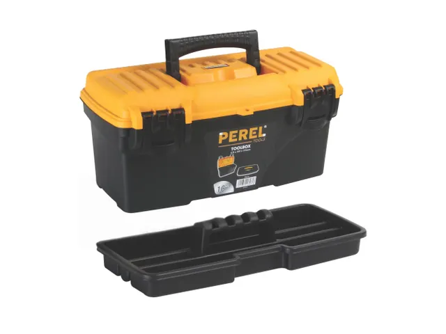 gereedschapskoffer 410x209x195mm 16,7L leeg geleverd zwart/geel