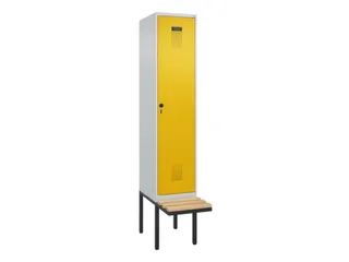 locker met bank,HxBxD 2120x400x815mm,1vak,vak B 400mm,draaigrendel - 3