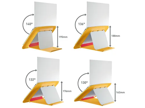 Laptopstandaard Leitz Ergo Cosy verstelbaar recyled geel
