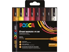 Uni POSCA paintmarker PC-5M 8 stuks in warme kleuren