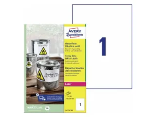 Avery Zweckform L4775 Weerbestendige etiketten A4 210x297 Wit 100stuks - 1