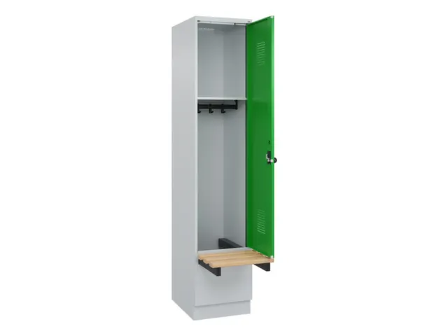 locker met bank,HxBxD 1950x400x815mm,1vak,vak B 400mm,draaigrendel