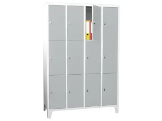 lockerkast,HxBxD 1850x1200x500mm,4x3vakken,RAL7035,front RAL6011 - 1