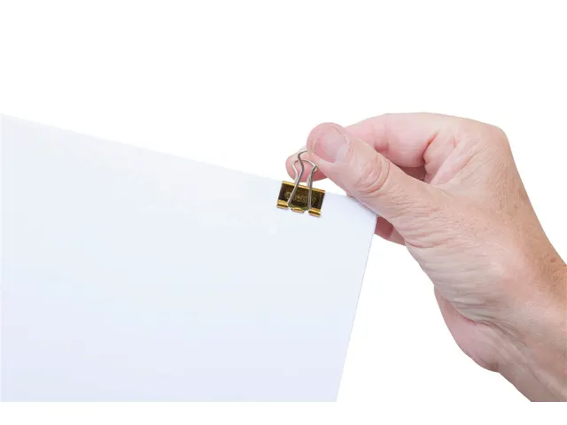 Papierklem Foldback mauly 214 Goud 19mm 12 Stuks