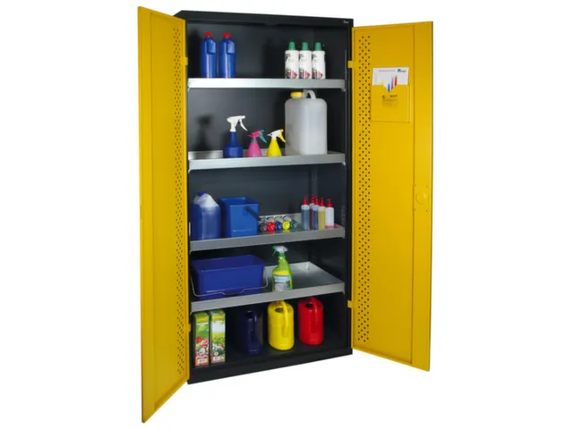 milieukast,HxBxD 1950x1000x500mm,4xopvanglegborden/1etage,romp RAL7016