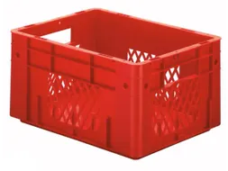 Euronorm Stapelkrat Rood 210x400x300mm 17.5l Opengewerkt/Bodem Gesl.