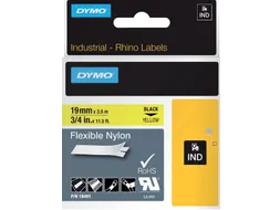 Labeltape Dymo Rhino 18491 Nylon 19mmx3.5m Zwart Op Geel