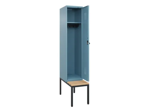 locker met bank,HxBxD 2120x400x815mm,1vak,vak B 400mm,draaigrendel