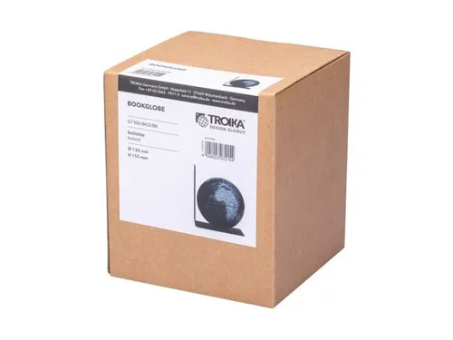 Boekensteun TROIKA met magnetische Wereldbol 13cm zwart-zilver
