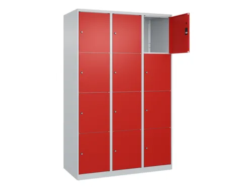 lockerkast,HxBxD 1850x1200x500mm,3x4vakken,vak B 400mm,cil.-slot