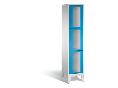 lockerkast 1850x420x500mm 1x3 vakken Cilinderslot Poten, RAL5012