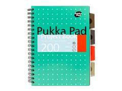 Projectboek Pukka Metallic B5 lijn 4-tabs 200 pagina's 80 gram groen