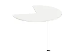aanbouwtafel,i.h.v.,HxØ 720-840x1000mm,driekwartrond,Bl-wit