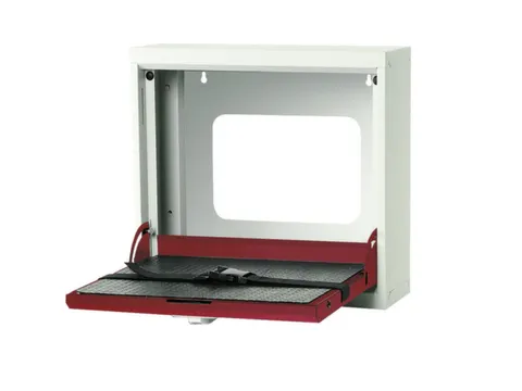 hangkast,v. laptops,HxBxD 410x500x150mm,klapdeur,slot,romp RAL7035