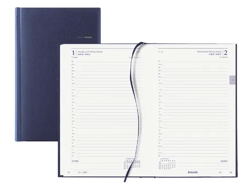 Agenda 2027 Brepols Saturnus Luxe 1dag/1pagina blauw
