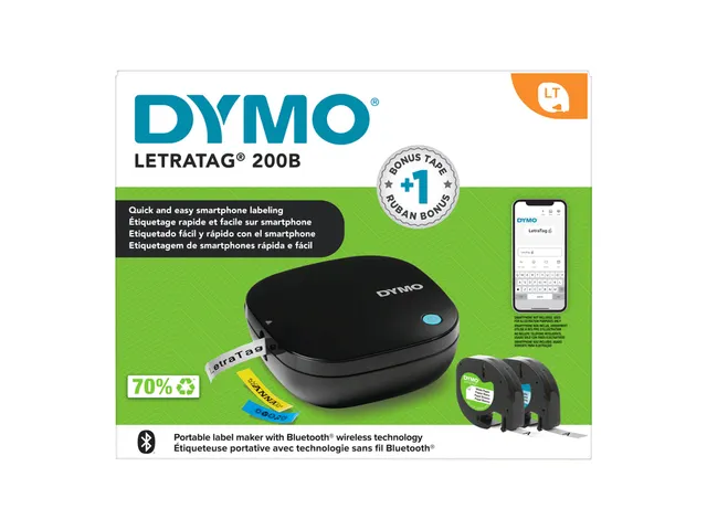 Imprimante étiquette Dymo Letratag 200B Bluetooth 2 rouleau gratuits