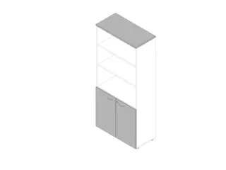 kantoorkast,HxBxD 2000x900x450mm,3xhouten vloer,5ordnerhoogte,romp wit - 1