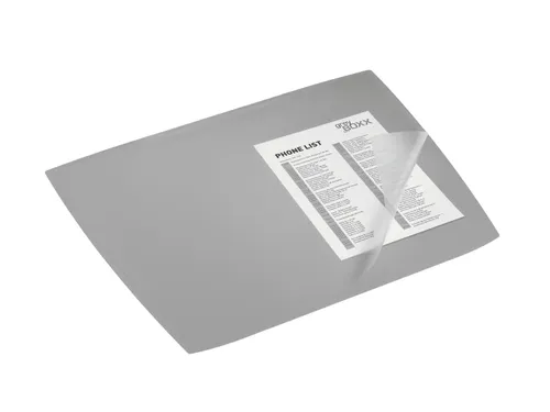 Schrijfonderlegger Artwork 590x470mm Met Transparante Cover PP Grijs