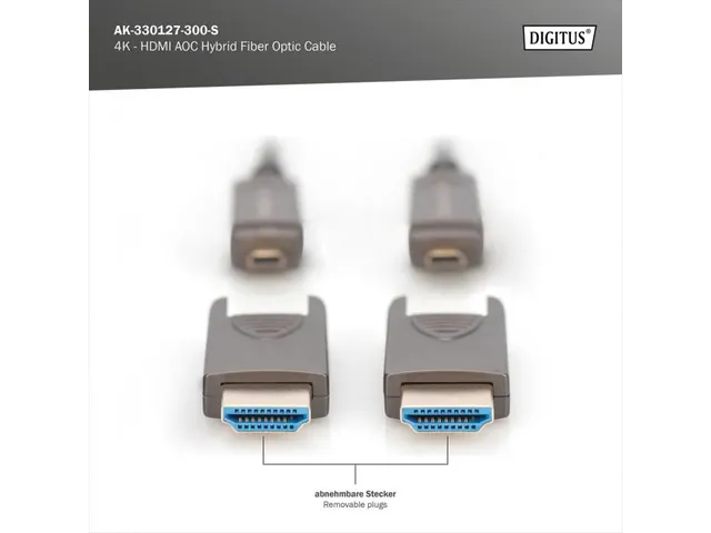 HDMI AOC-aansluitkabel type A afneembaar M/M 30m Ultra HD 4K@60 Hz
