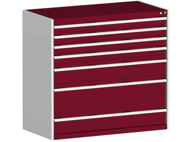 ladekast HxBxD 1200x1300x750mm 7laden romp RAL7035 front RAL3004