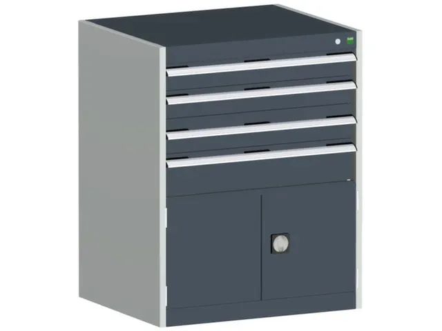 ladekast HxBxD 1000x800x750mm 5laden romp RAL7035 front RAL7016