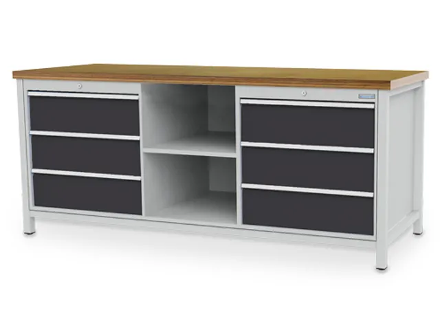 werkbank,m. achterwand,HxBxD 859x2000x750mm,multiplexblad