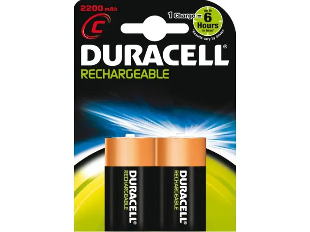 Batterij oplaadbaar Duracell 2xC 3000mAh Plus