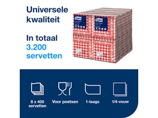 Tork 509350 Lunchservet Red Check 32,8x32,5cm - 5