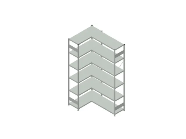 Hoekstelling Hxbxd 2500x1060/1415x435mm Veldlast 900kg 2x6legborden