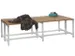 banc double,LxP 2000x740mm,barrettes en bois hêtre,piètement RAL7035